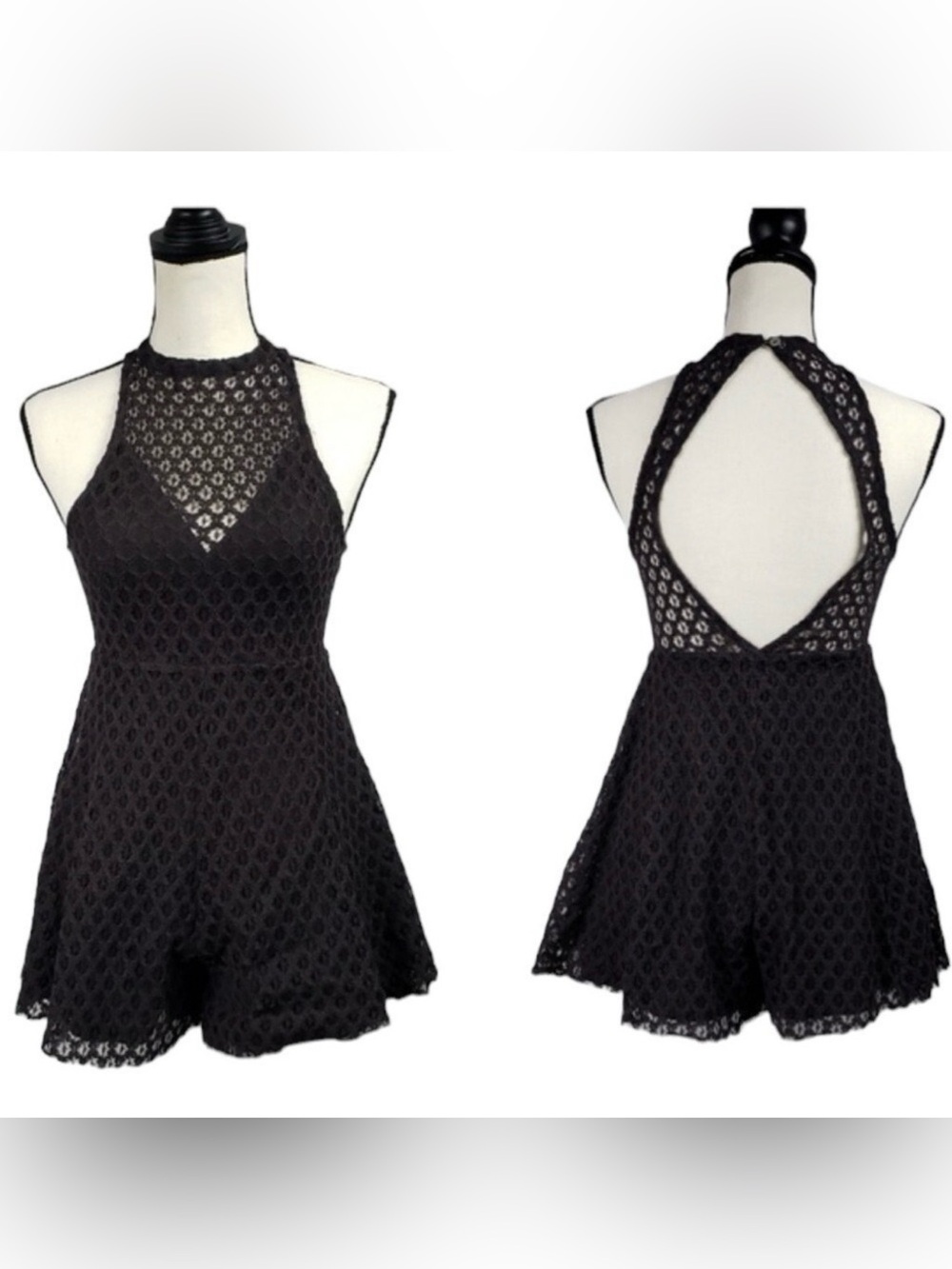 Urban Outfitters Romper Lace Retro Crochet Dark Brown Small Silence Noise